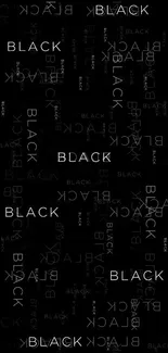 Black themed wallpaper with scattered 'Black' text.