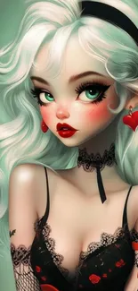 Chic fantasy girl portrait with vibrant colors.