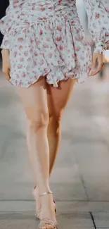 Fashionable floral dress mobile wallpaper.