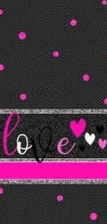 Chic love wallpaper with pink spots.