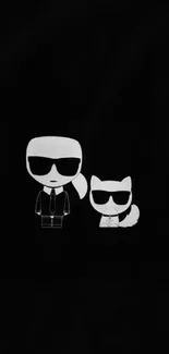 Monochrome wallpaper with cool characters in sunglasses.