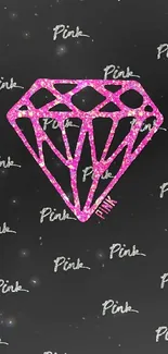 Chic pink diamond wallpaper on black background.