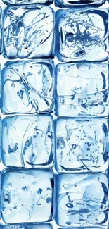 Mobile wallpaper featuring icy blue ice cube design.