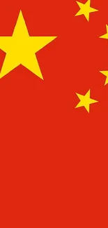 Chinese flag mobile wallpaper with red background and yellow stars.