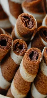 Chocolate wafer sticks in a container