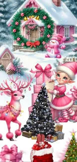 Christmas Decoration Pink Christmas Ornament Live Wallpaper