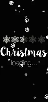 Christmas loading wallpaper with snowflakes.