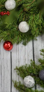 Christmas Ornament Botany Green Live Wallpaper