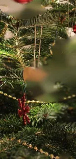 Christmas Ornament Plant Leaf Live Wallpaper