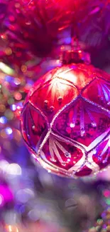 Christmas Ornament Purple Holiday Ornament Live Wallpaper