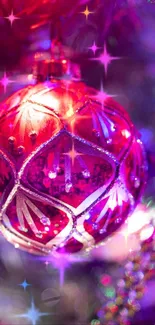 Christmas Ornament Purple Ornament Live Wallpaper