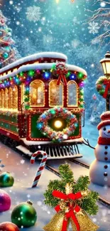 Christmas Ornament Snowman Light Live Wallpaper