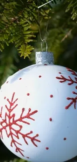 Christmas Ornament White Christmas Tree Live Wallpaper