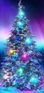 Christmas Tree Light Purple Live Wallpaper