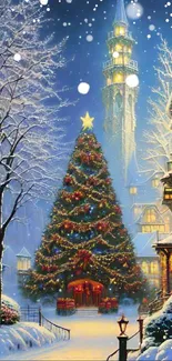 Christmas Tree Sky Photograph Live Wallpaper