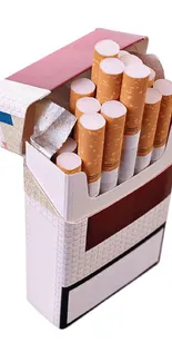 Artistic mobile wallpaper of a cigarette box with lifelike details.