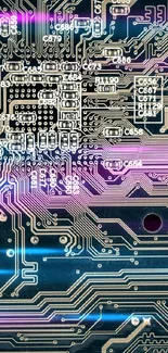 Intricate circuit board design wallpaper for mobile devices.