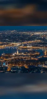 Night cityscape with twinkling lights and a captivating skyline.