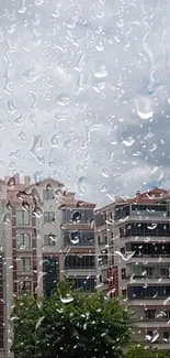 Modern building under a cloudy sky with lush greenery.