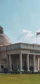 Classic architecture against a blue sky.