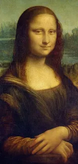 Mona Lisa mobile wallpaper featuring classic art and renaissance style.