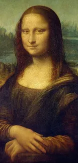 Mona Lisa artwork wallpaper for mobile screen.