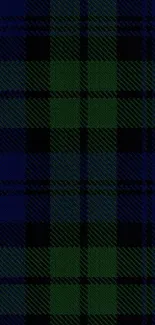 Classic blue and green tartan wallpaper, ideal for mobile backgrounds.