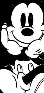 Black and white cartoon character wallpaper with classic style.