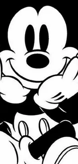 Classic black and white cartoon character phone wallpaper.