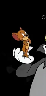 Cartoon characters from a classic animated series on a black background.