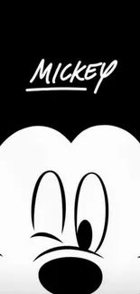 Classic black and white cartoon wallpaper winking.