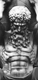 Black and white Greek statue design for mobile wallpaper.