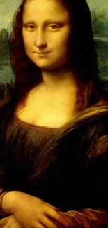 Mona Lisa iconic art mobile wallpaper.