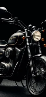 Elegant vintage motorcycle against dark background as mobile wallpaper.