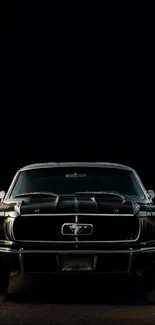 Classic Mustang car on black background, perfect for wallpaper.