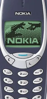 Nostalgic Nokia phone with retro screen display.