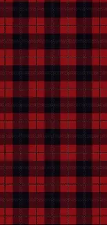 Mobile wallpaper with classic red plaid pattern.