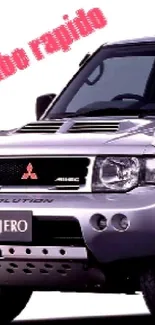 Mitsubishi Pajero V6 in silver, mobile wallpaper.