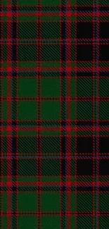 Red and green tartan pattern mobile wallpaper.