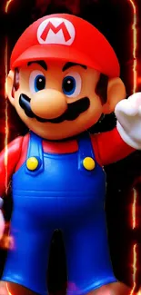 Colorful video game character wallpaper with red, blue, and white accents.