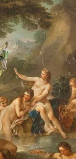 Mythological figures in classical artwork with a fantasy element.