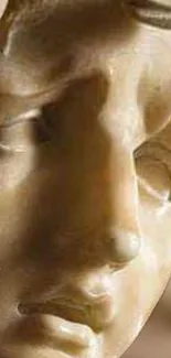 Close-up of a classical marble sculpture showcasing intricate details.