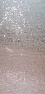 Crystal-clear ocean water on a sandy beach.