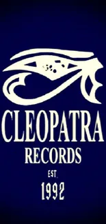 Cleopatra Records logo with eye design on navy background