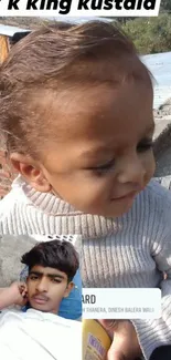 Collage of a child and young man in natural light outdoors.