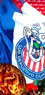 Club Deportivo Guadalajara emblem with vibrant red and blue accents.