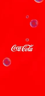 Classic Coca-Cola red wallpaper with logo.