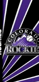 Vibrant Colorado Rockies wallpaper with purple and black design.