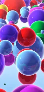 Colorful 3D bubbles floating in a bright, vibrant background.