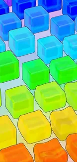 Vibrant 3D cubes in blue, green, yellow design.